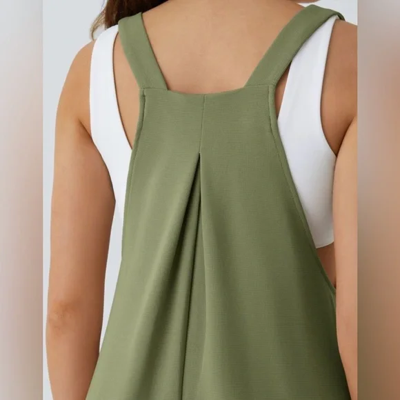 NWT Halara Casual Joggers Overalls Olive Green Waffle Athleisure Jumpsuit Sz L - Picture 4 of 11